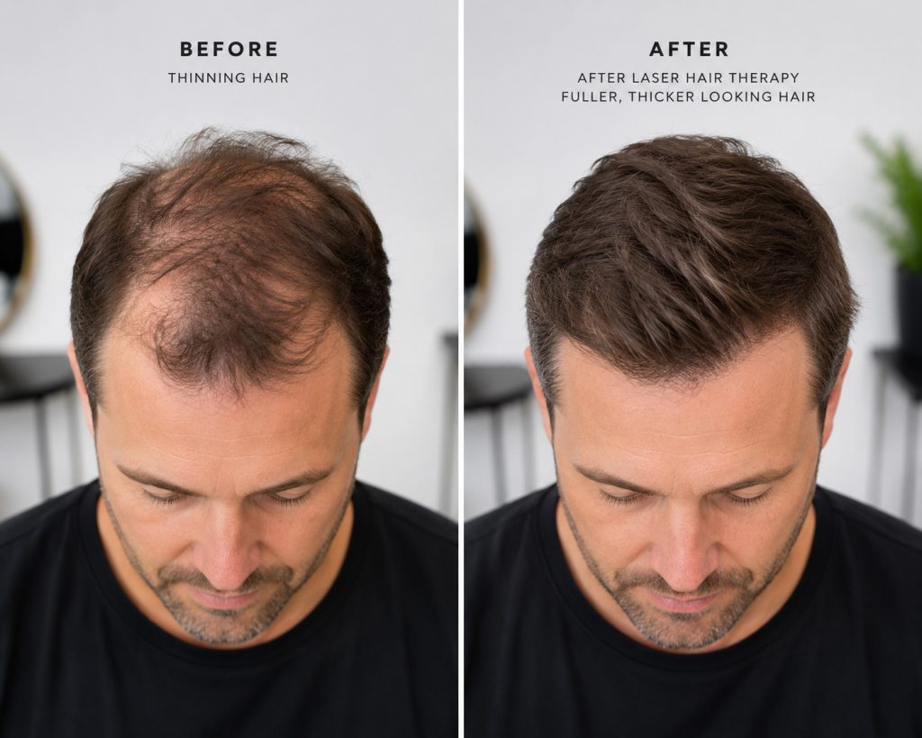 Laser Hair Therapy - The Process - Before and After